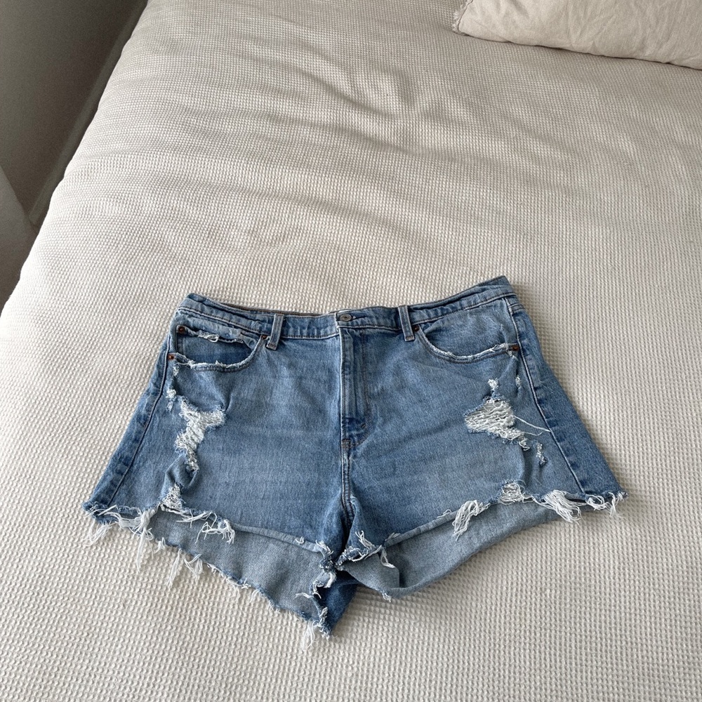 A&F High Rise Mom Denim Shorts